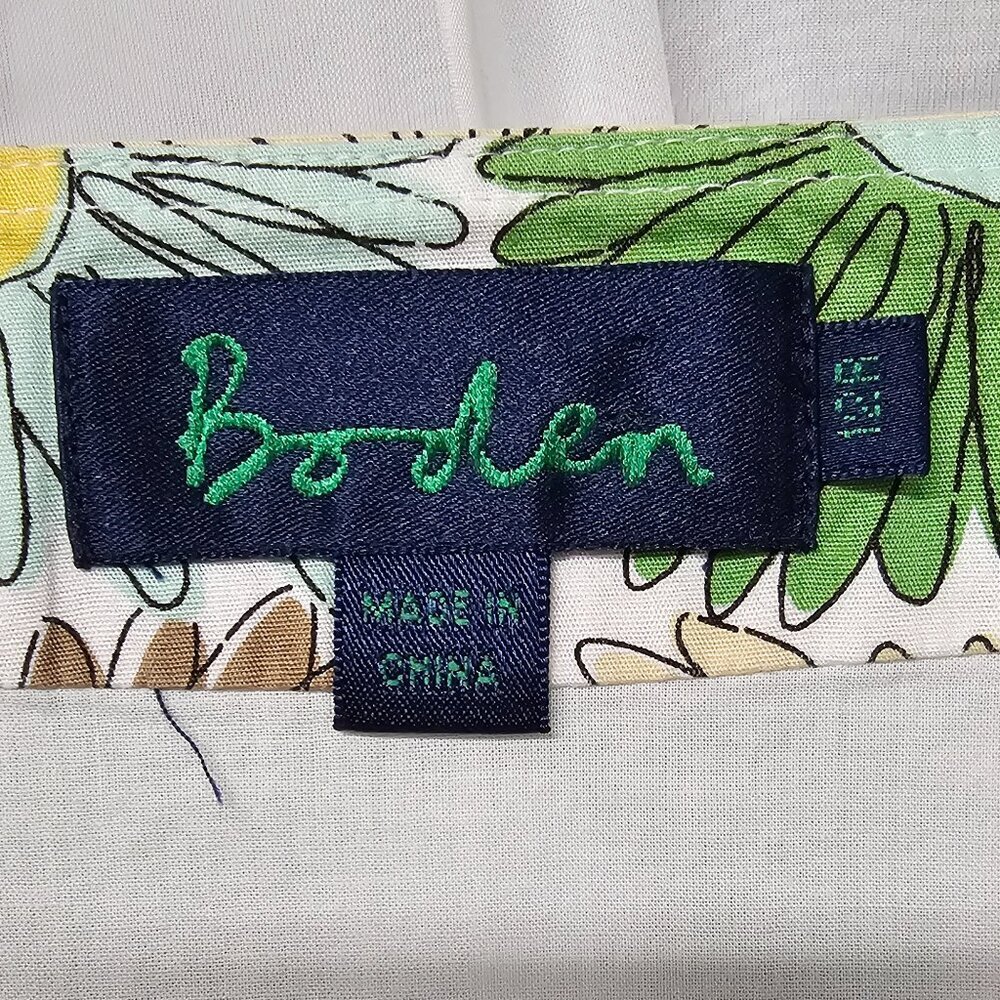 Boden A-Line Skirt with Green, Brown, and Yellow Floral Pattern.  US Size 8 - Picture 10 of 13